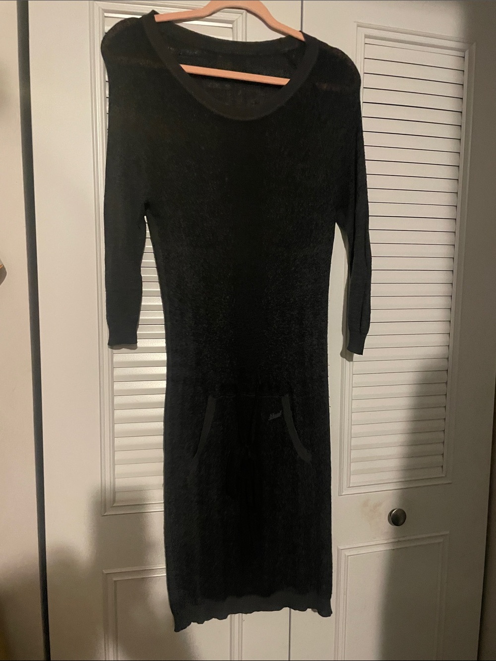 Diesel Black Long Sleeve Knit Pullover Dress